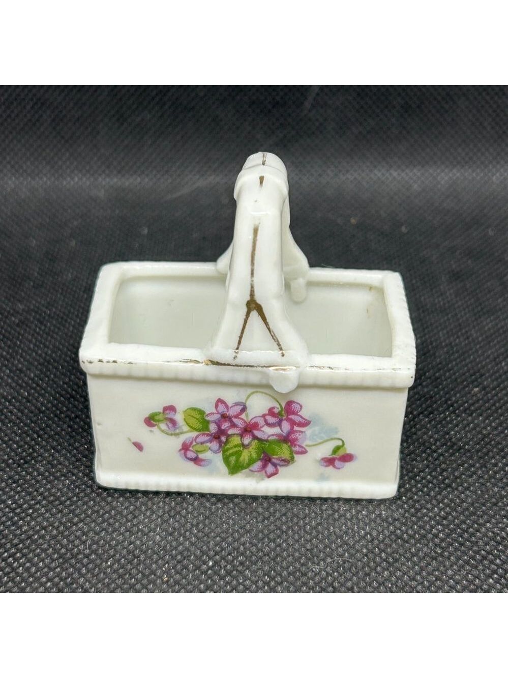 Miniature porcelain basket